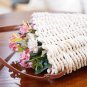 Battilo PU Handles Handmade Cornkin Basket Photography Props Creative Storage Decorative Wall Basket