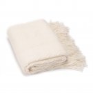 Battilo[Ivory] Intricate Woven Throw Blanket with Raised Patterns and Tasseled End 50"x60"