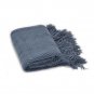 Battilo[Navy] Intricate Woven Throw Blanket with Raised Patterns and Tasseled End 50"x60"