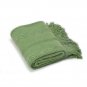 Battilo[Green] Intricate Woven Throw Blanket with Raised Patterns and Tasseled End 50"x60"