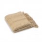 Battilo[Khaki] Intricate Woven Throw Blanket with Raised Patterns and Tasseled End 50"x60"