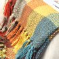 Battilo Cross Woven Fun Colors checked pattern throw blanket with Tasseled Ends 60"x50"