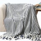 Battilo Navy and White Chain Link and cable Knit Fashion Throw Blanket 60" x 50"
