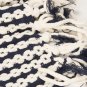 Battilo Navy and White Chain Link and cable Knit Fashion Throw Blanket 60" x 50"