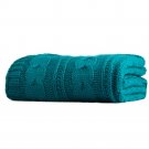 Battilo[Blue]Luxury Cable Knit Throw Blanket, 50" W x 70" L