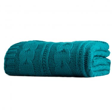 Battilo[Blue]Luxury Cable Knit Throw Blanket, 50" W x 70" L