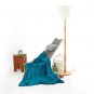 Battilo[Blue]Luxury Cable Knit Throw Blanket, 50" W x 70" L