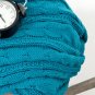 Battilo[Blue]Luxury Cable Knit Throw Blanket, 50" W x 70" L