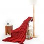 Battilo [Red]Luxury Cable Knit Throw Blanket, 50" W x 70" L