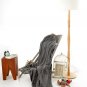 Battilo [Grey]Luxury Cable Knit Throw Blanket, 70" L x 50" W