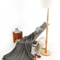 Battilo [Grey]Luxury Cable Knit Throw Blanket, 70" L x 50" W
