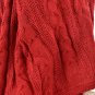 Battilo [Red]Luxury Cable Knit Throw Blanket, 50" W x 70" L