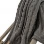 Battilo [Grey]Luxury Cable Knit Throw Blanket, 70" L x 50" W