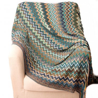 Battilo Multi-Colored Chevron Pattern Decorative Throw Blanket 60" x 50"