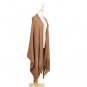 Battilo [Brown]Solid Color Scarf with Tassel Air Conditioning Shawl Photographic Blanket