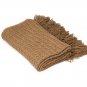Battilo [Brown]Solid Color Scarf with Tassel Air Conditioning Shawl Photographic Blanket
