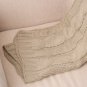 Battilo [Khaki]Soft Knitted Dual Cable Throw Blanket, 50" W x 60" L