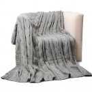 Battilo [Grey]Soft Knitted Dual Cable Throw Blanket, 50" W x 60" L