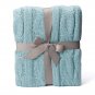 Battilo [Pale blue]Soft Knitted Dual Cable Throw Blanket, 50" W x 60" L