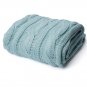 Battilo [Pale blue]Soft Knitted Dual Cable Throw Blanket, 50" W x 60" L