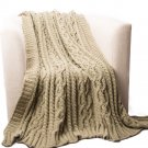 Battilo[Camel]Knitted Luxury Chenille Throw blanket, 51" by 67"