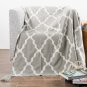 Battilo Soft Knitted Geometric Patterns with Tassel Knot Throw Blanket, 50" by 60"