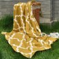Battilo Soft Knitted Geometric Patterns Throw Blanket, 50" W x 60" L, Mustard