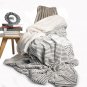 Battilo &atilde;��Gray&atilde;��Striped Super Fluffy Reversible Sherpa Throw Blanket 83"x94"