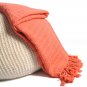 Battilo(Orange)Solid Embossed Throws for Indoor/Outdoor Use Camping BBQ's Beaches 50'' x 60"