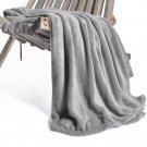 Battilo(Silver)Flannel Fleece Lightweight Cozy Plush Microfiber Solid Blanket 150X200cm