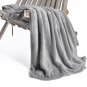 Battilo(Silver)Flannel Fleece Lightweight Cozy Plush Microfiber Solid Blanket 150X200cm