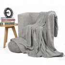 Battilo【Grey】Stars Printed Flannel Blanket Air-conditioned Lively Office Nap Cover 51" x 67"