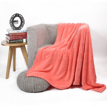 Battilo&atilde;��Coral&atilde;��Stars Printed Flannel Blanket Air-conditioned Lively Office Nap Cover 59" x 79"