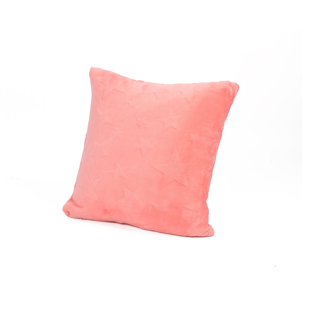 Battilo (Coral)Stars Printed Throw Pillow Cushion for Couch Bed Sofa,16" X 16"