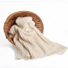 Battilo Cream Knit Throw Blanket Super Soft Warm, 49" W x 63" L