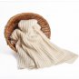 Battilo Cream Knit Throw Blanket Super Soft Warm, 49" W x 63" L