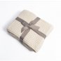 Battilo Cream Knit Throw Blanket Super Soft Warm, 49" W x 63" L
