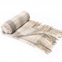 Battilo Grey&White Plaid Fringed Cashmere Shawl/Throw/Blanket-125x160cm