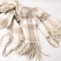 Battilo Grey&White Plaid Fringed Cashmere Shawl/Throw/Blanket-125x160cm