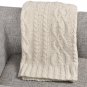 Battilo (White)Sequin Soft Cable Knit Luxury Chenille Throw Blanket, 50" W x 60" L