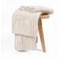 Battilo (White)Sequin Soft Cable Knit Luxury Chenille Throw Blanket, 50" W x 60" L