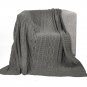 Battilo (Grey)Sequin Soft Cable Knit Luxury Chenille Throw Blanket, 50" W x 60" L