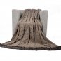 Battilo Cable Knitted Luxury Chenille Throw Blanket with Faux Fur Serging on Both Ends, 50" x 60"