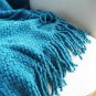 Battilo (Blue)Wheat Knit Tassel Throw Blanket For Couch Sofa Bed Home D&Atilde;&copy;cor 51" x 59"