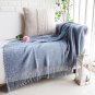 Battilo (Bluish Grey)Wheat Knit Tassel Throw Blanket For Couch Sofa Bed Home D&Atilde;&copy;cor 51" x 59"