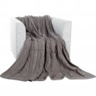 Battilo(Grey)Cable Knit Throw Blanket for Couch Sofa Chair Home Decorative 51" x 79"