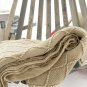 Battilo(52"x80", Beige)Knit Diamond Pattern Decorative Sofa Bed Couch