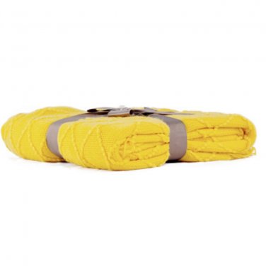 Battilo(52"x80", Yellow)Knit Diamond Pattern Decorative Sofa Bed Couch