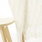 Battilo(52"x80", White)Knit Diamond Pattern Decorative Sofa Bed Couch