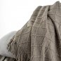 Battilo(52"x80", Grey)Knit Diamond Pattern Decorative Sofa Bed Couch